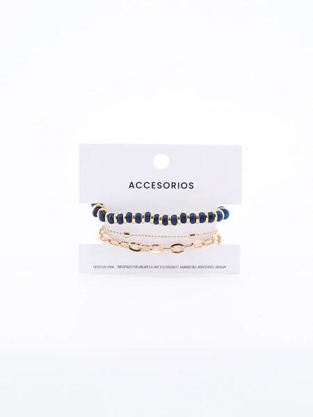PULSERA CADENAS DORADO