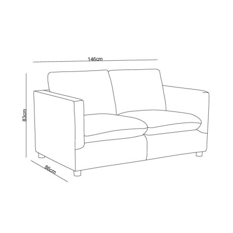 SOFÁ 2 CUERPOS TELA NATURAL-BEIGE AMSTERDAM BEIGE