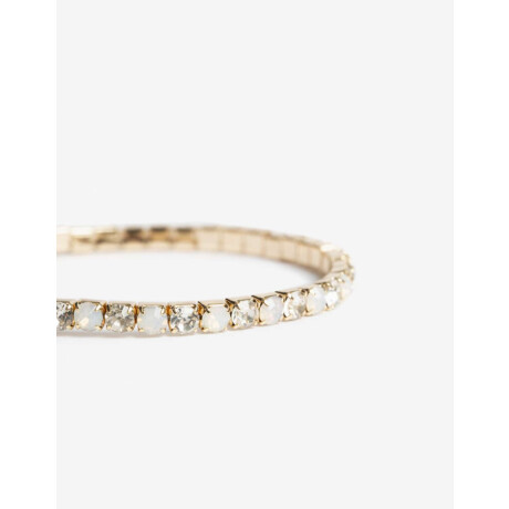 Pulsera Elástica Strass Dorado
