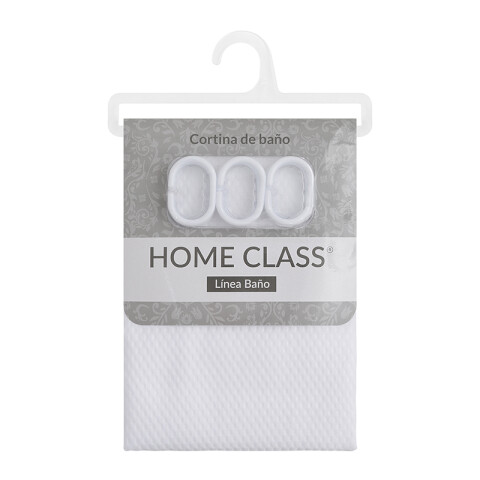 Cortina de Baño Home Class Dobby con Argollas 180 x 180 cm BLANCO