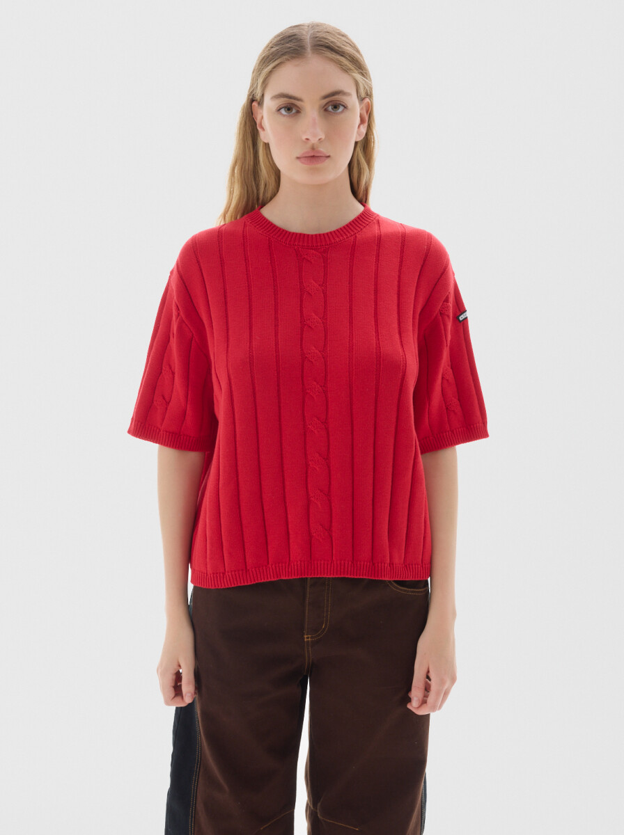 Knit T-shirt Jody - Rojo 