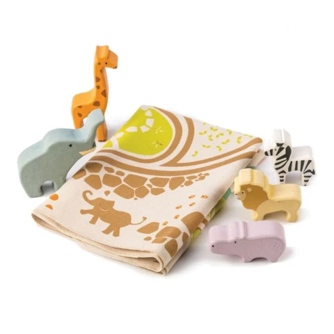 Tender Leaf Toys Safari Selva Animales Madera Niños Alfombra Tender Leaf Toys Safari Selva Animales Madera Niños Alfombra