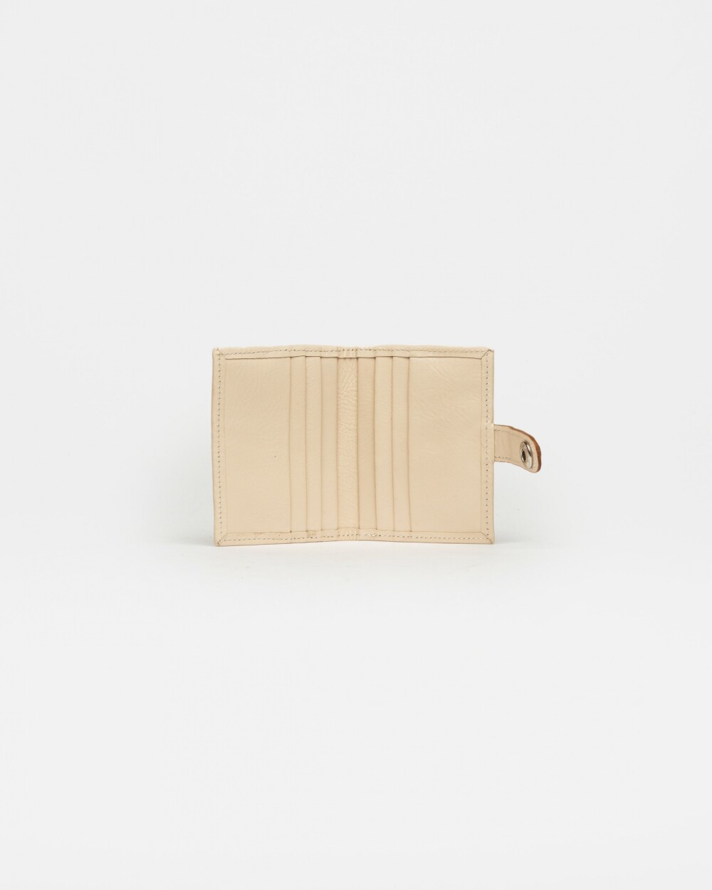Tarjetero Sand en cuero liso satinado Natural