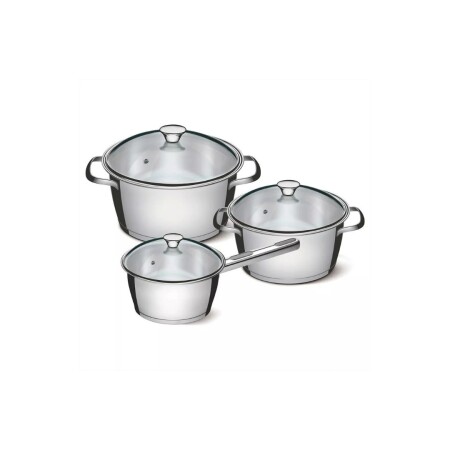 BATERIA DE COCINA TRAMONTINA ALLEGRA ACERO INOXIDABLE X 3 PZAS Sin color