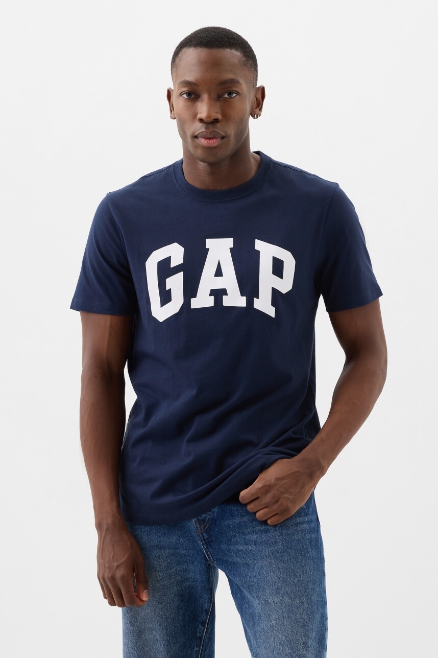 Remera Logo Gap Manga Corta Hombre Tapestry Navy