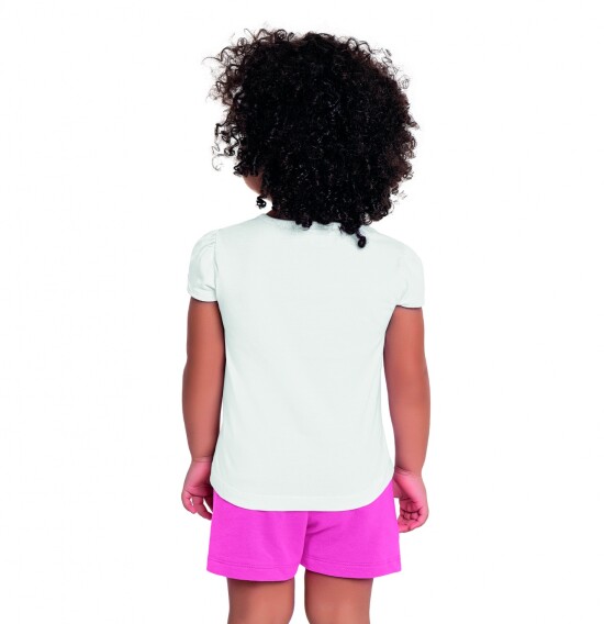 Conjunto para niñas (blusa y shorts) BLANCO