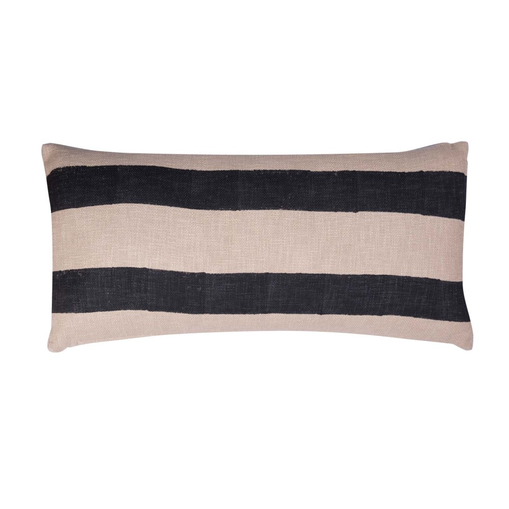 ALMOHADÓN ALAVA 35*75 LINO BEIGE/NEGRO
