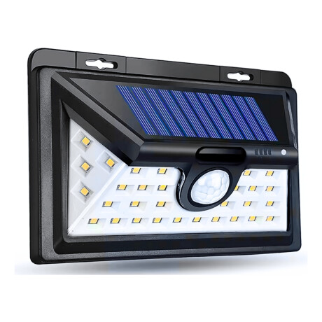 Potente Reflector Led Con Sensor Solar Montable Exterior Negro