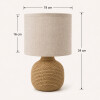 Lampara de Porcelana y Sisal 34x19cm Lampara de Porcelana y Sisal 34x19cm