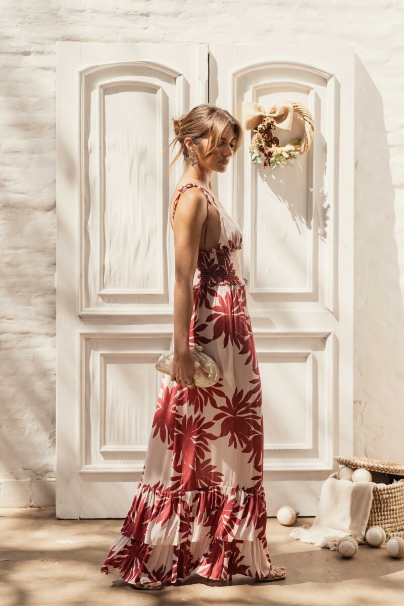 VESTIDO SERENELLA SUMMER MAXI RUBY RED GARDEN 
