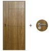 Puerta Desarmada Interior en MDF con Marco y Cerradura Lumax Marrón Claro Diseño Ankara Herraje Plateado