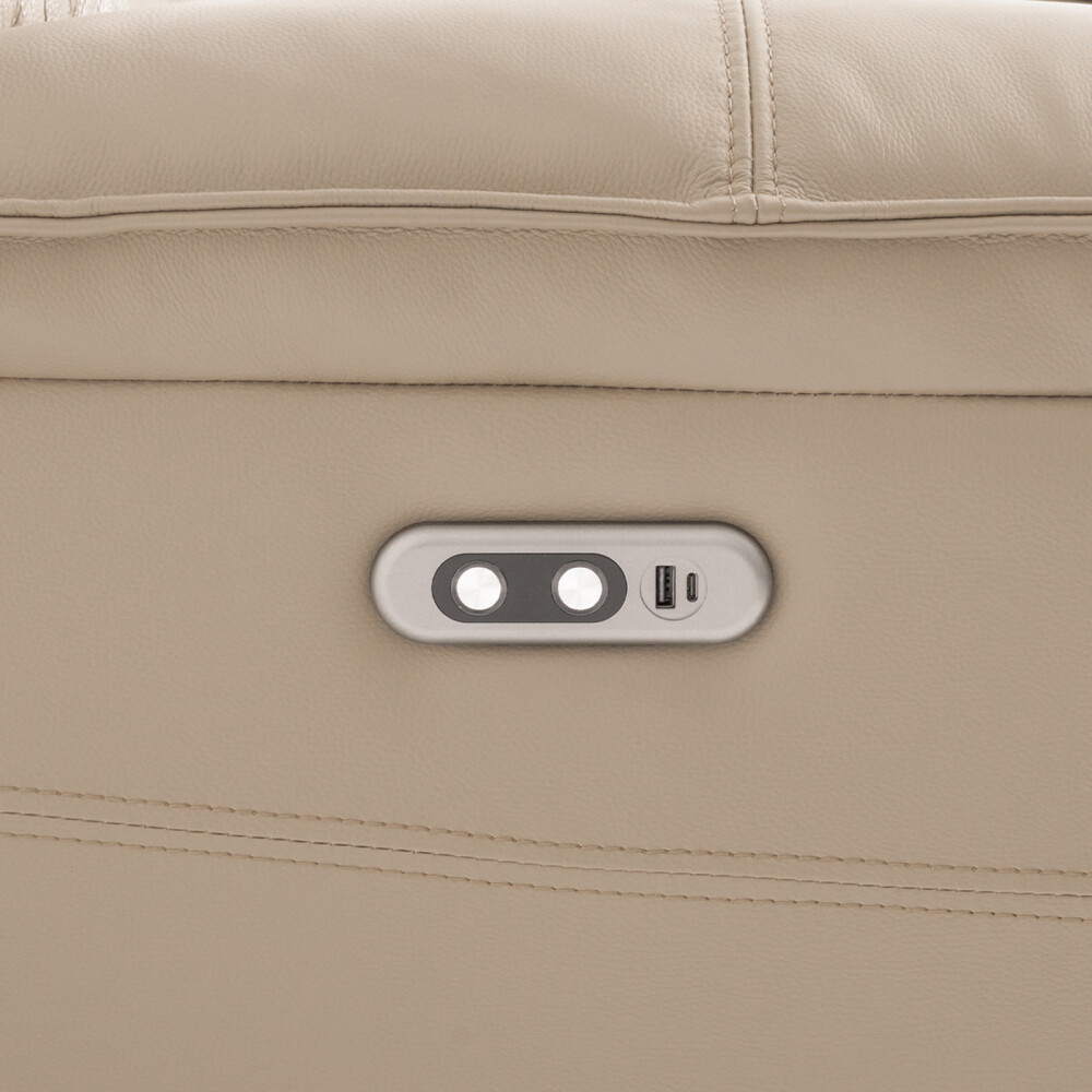 RECLINER ELÉCTRICO 2 CUERPOS CUERO-Y-SIMIL-CUERO MARRON JOSHUA TAUPE