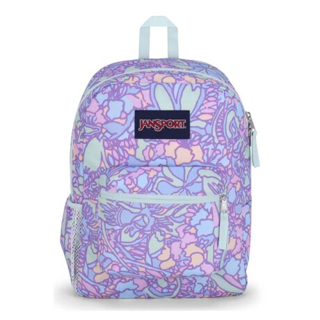 Mochila Escolar Jansport Cross Town Original Unisex Urbana Fluid Floral Pastel Lilac