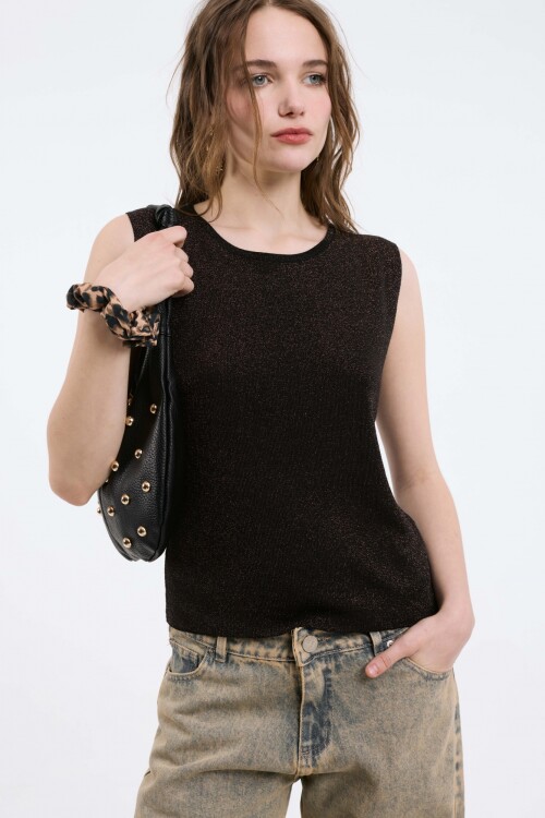 Top Lucre Negro Lurex