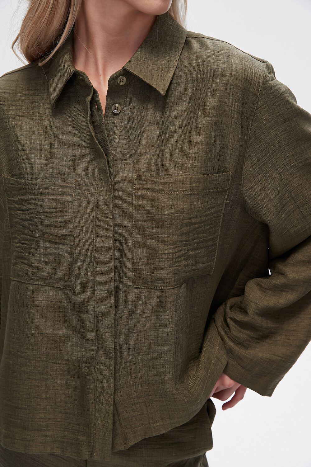 Camisa Reanua Verde Oliva Oscuro