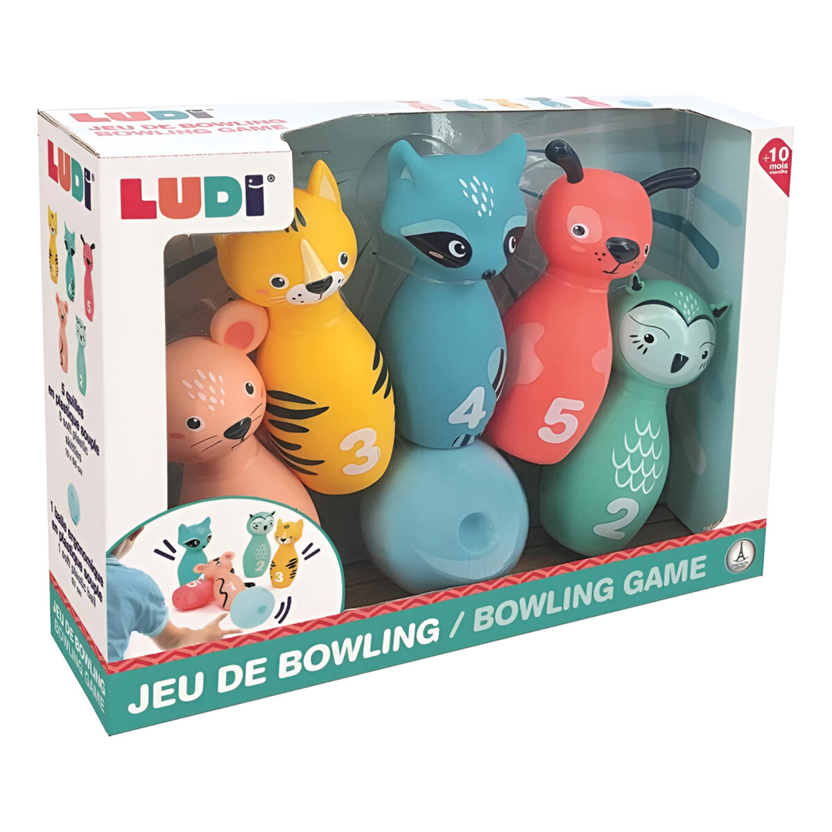 Juego De Bolos Infantil Bowling 5 Pinos + 1 Bola Para niños - Diseño 1 