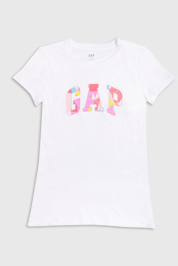 Remera Logo Gap Manga Corta Mujer Sp Logo Abstract Flrl