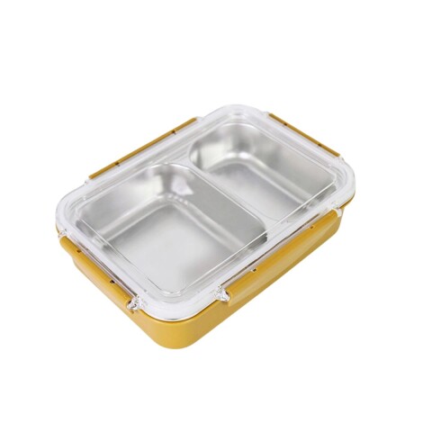 TUPPER INOX/MOSTAZA C/DIVISIONES 23X7X6CM Unica