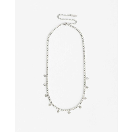 Collar Tennis De Acero Con Cubic Plateado