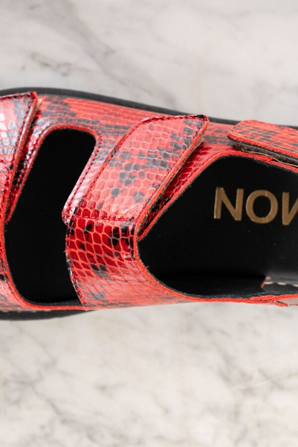 Sandalia Snake Animal Print Rojo