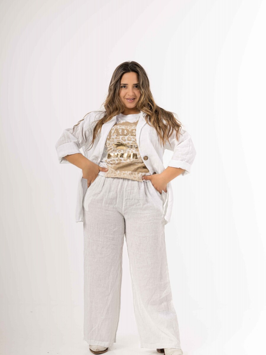 Palazo 100% lino Made in Italy Blanco