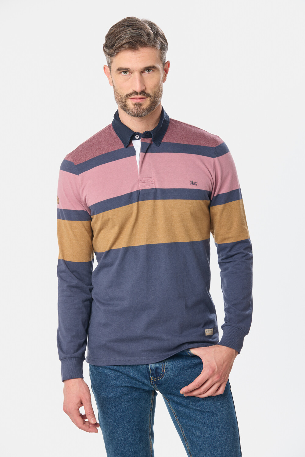 REMERA POLO RAYADA Bordo