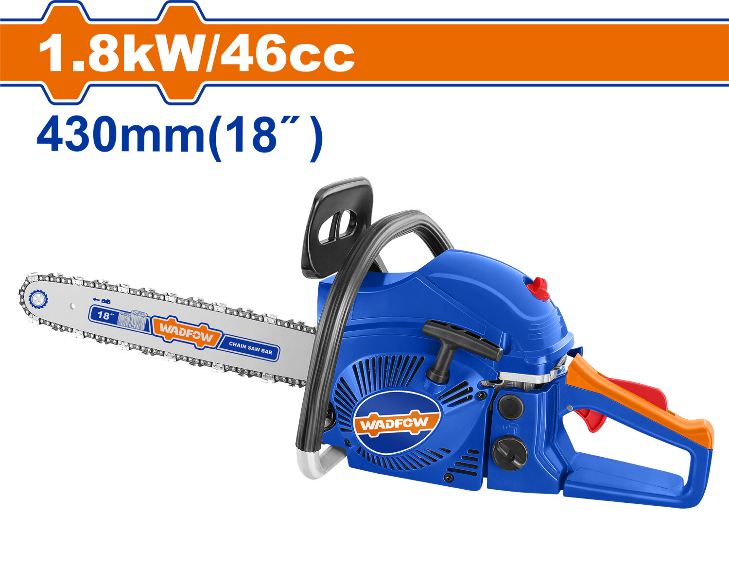 MOTOSIERRA WADFOW A NAFTA 18 PULG 1.8 KW 46CC 