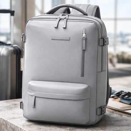 Mochila Trendy Travel Tech Para Viaje Trabajo O Estudio Seguridad Y Comodidad Gris