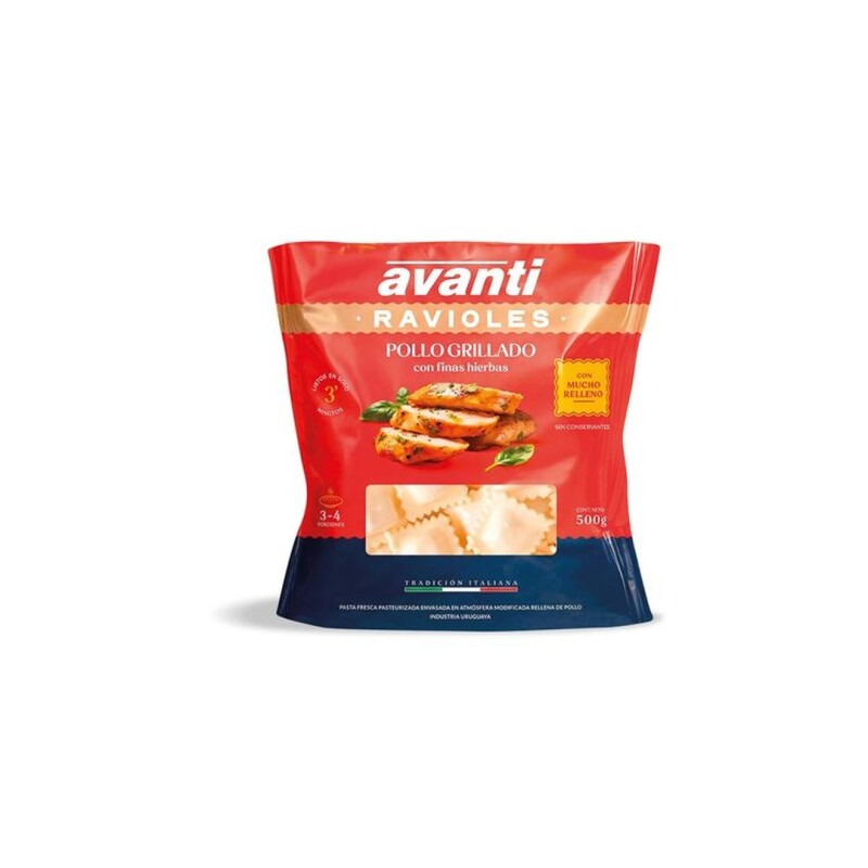 AVANTI RAVIOLES POLLO GRILLADO 500GR Avanti Ravioles Pollo Grillado 500gr