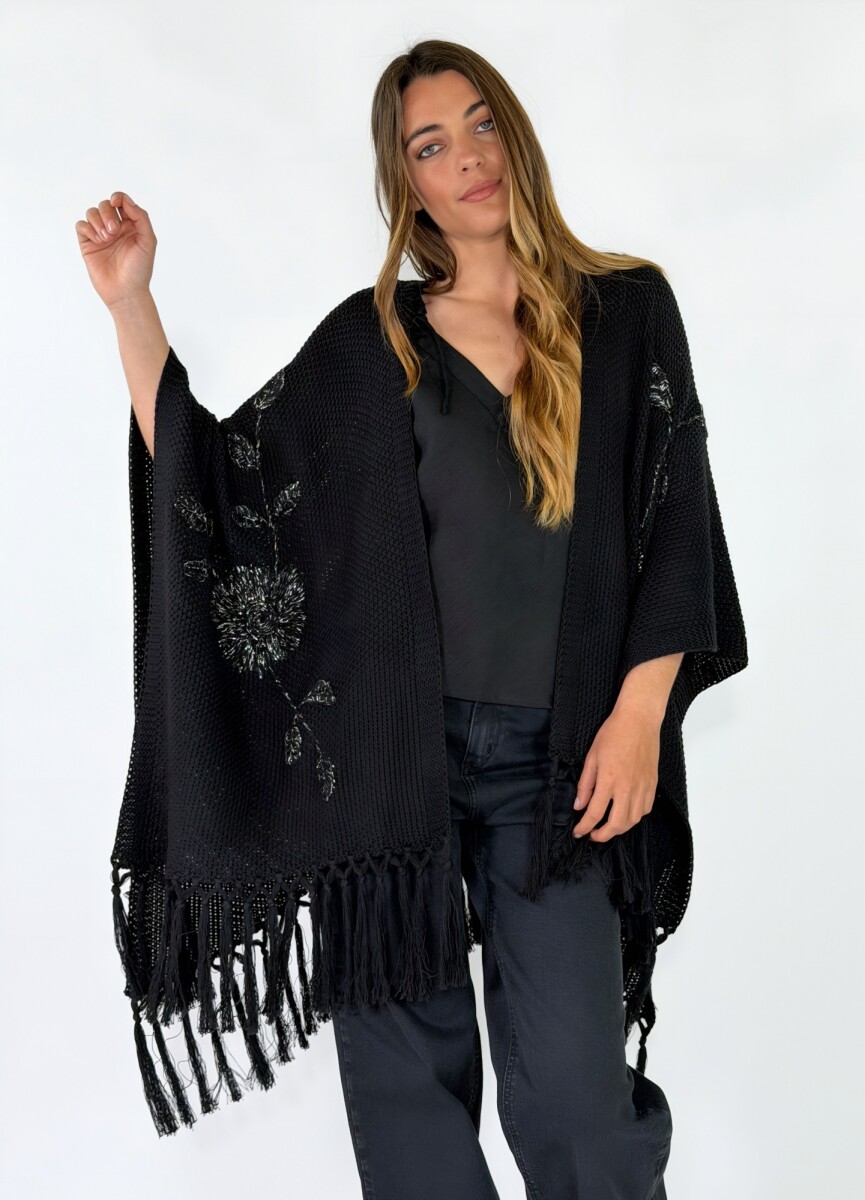 RUANA ARRAIAL - NEGRO CON LUREX 