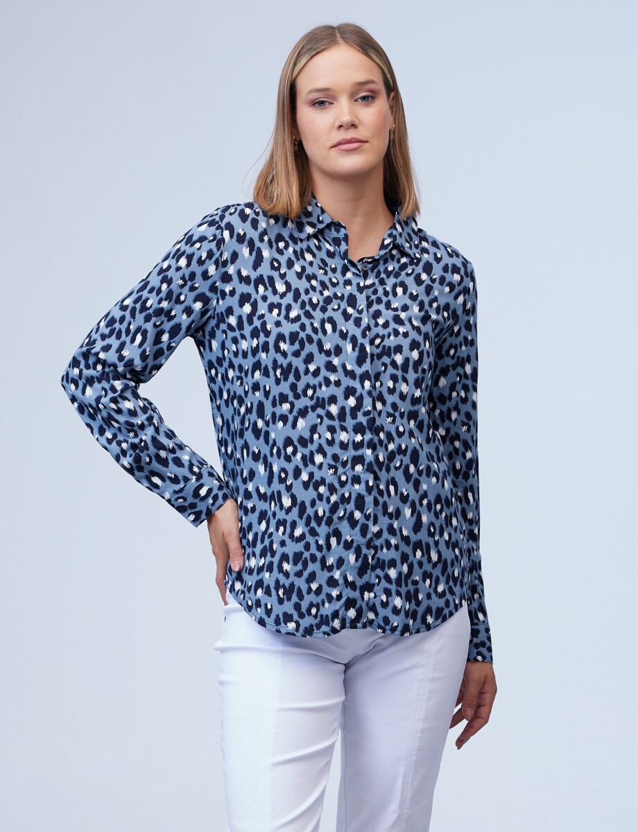 Camisa Animal Print - Gris/multi 