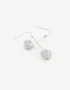 Aros Colgantes Largos De metal Aros Colgantes Bolita - Plateado