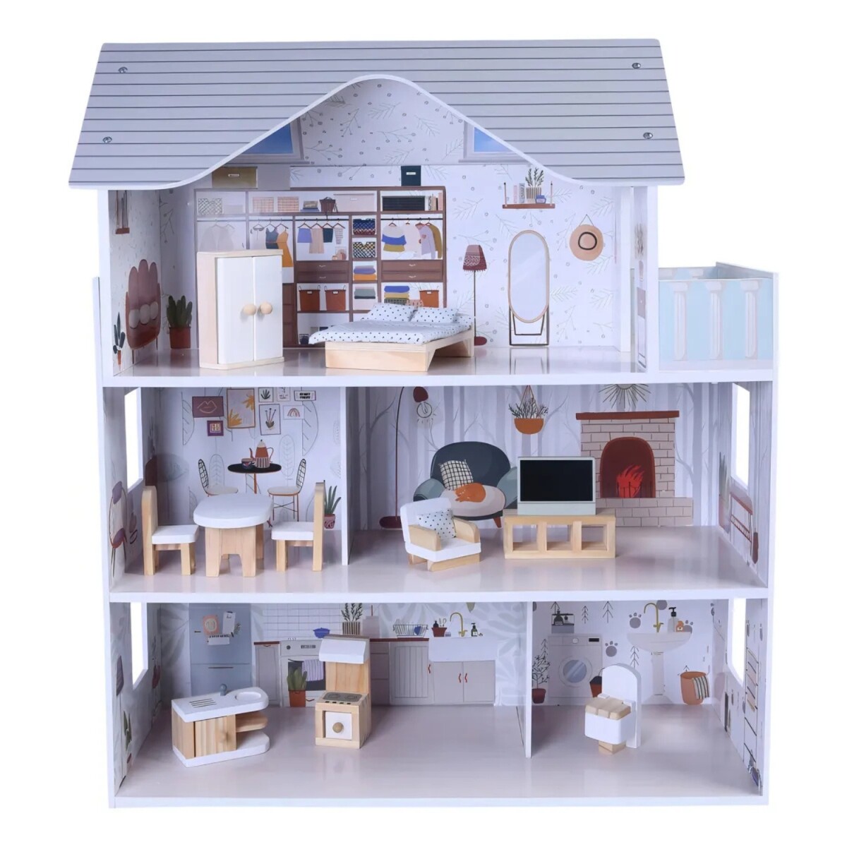 Casa de Muñecas Edu Fun con Accesorios Sarah Doll House Madera 