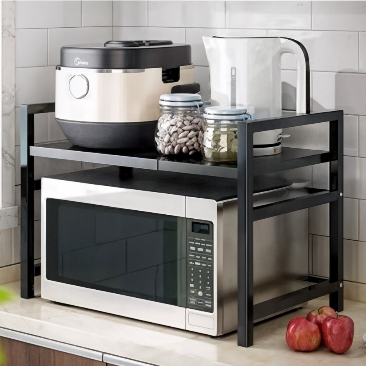 Estante organizador para microondas - NEGRO 