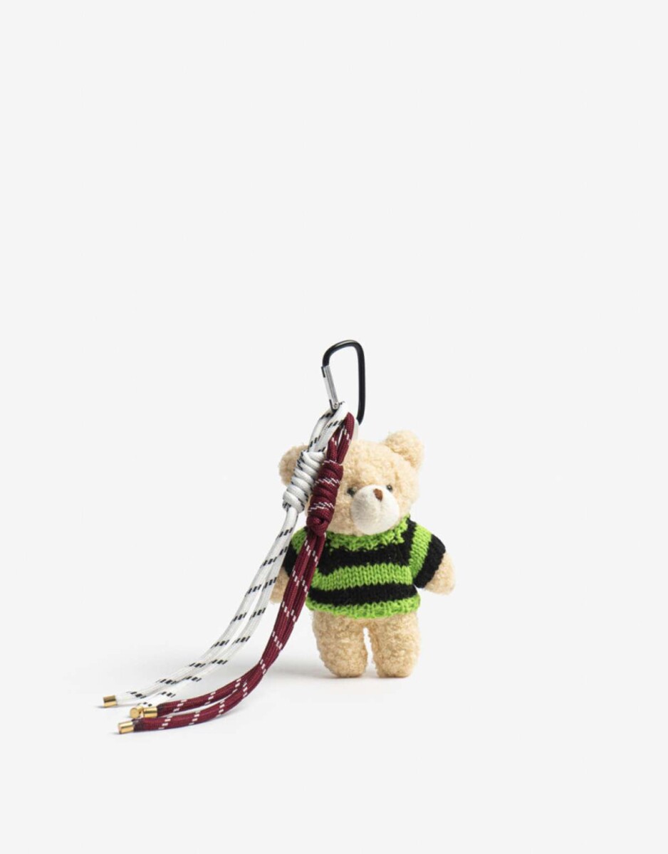 Llavero Oso De Peluche Con Cordón - Combinacion Multicolor 