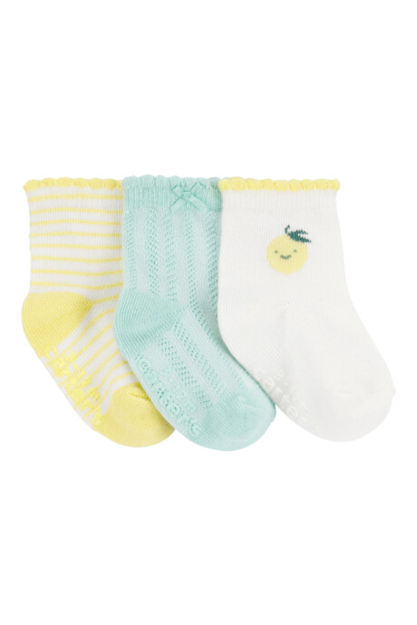 Pack tres pares de medias de algodón, estampadas Pack tres pares de medias de algodón, estampadas