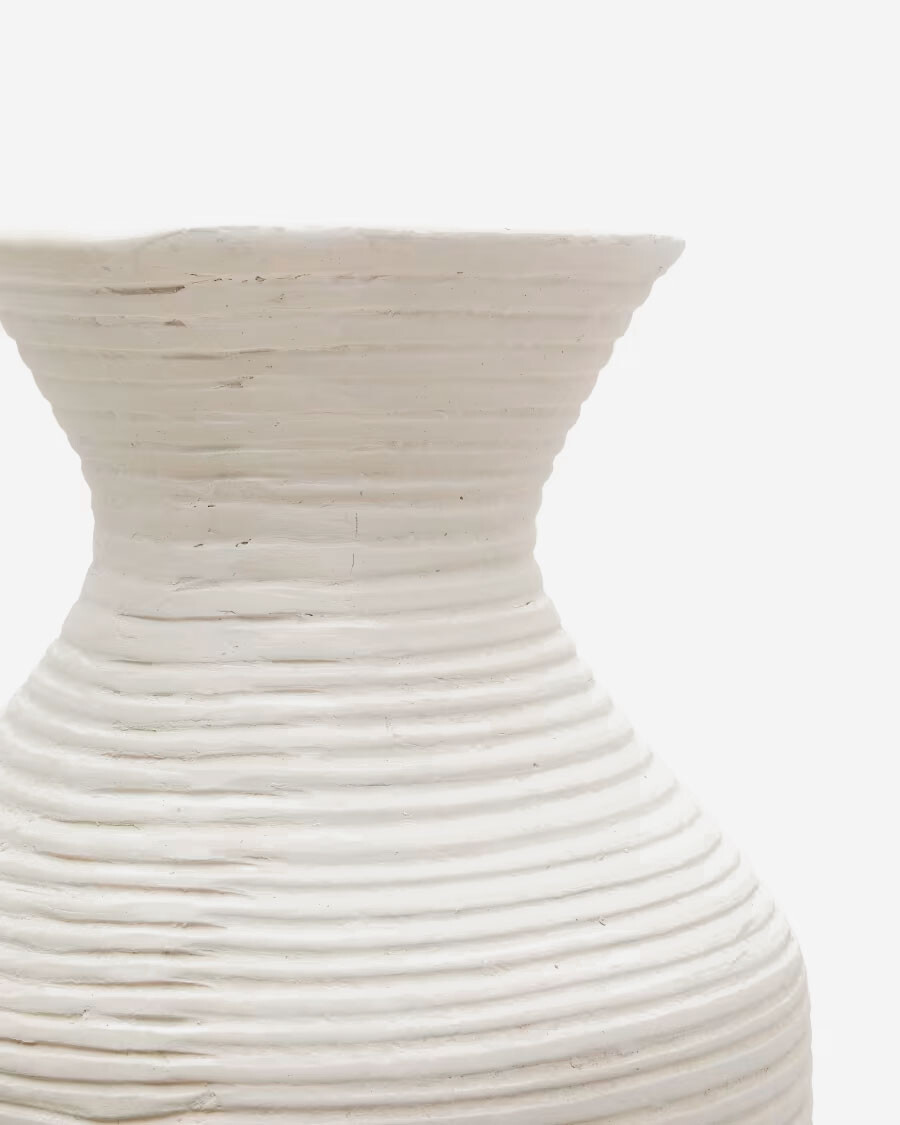 Jarrón Pria de papel maché blanco 72 cm