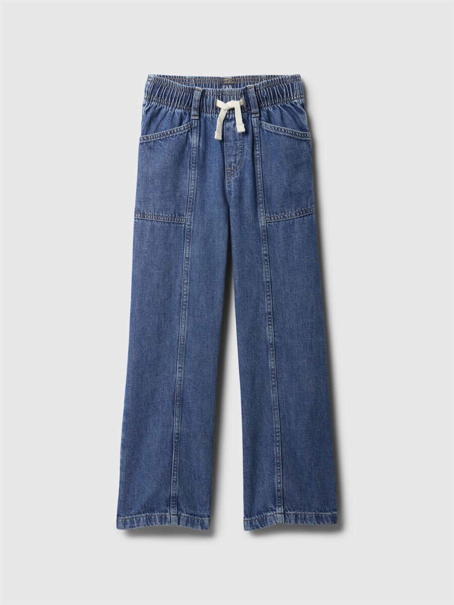 Jean Easy Wide Niña - Medium Wash 
