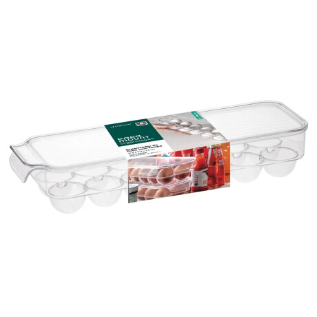Organizador 14 Huevos Huevera c/Tapa Diamond Heladera Cocina Transparente