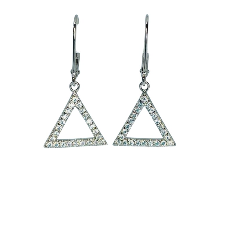 CARAVANAS DE PLATA TRIANGULO CON CIRCONIAS L2dslf-01648-c-x3