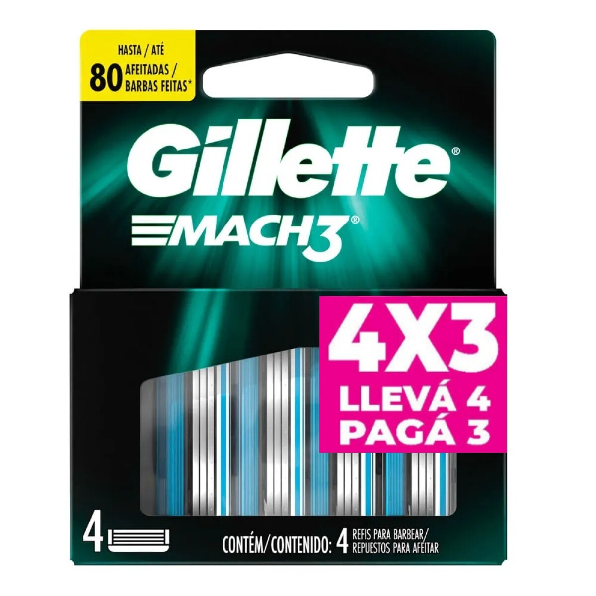 Gillette Mach 3 Repuesto Lleve 4 Pague 3 