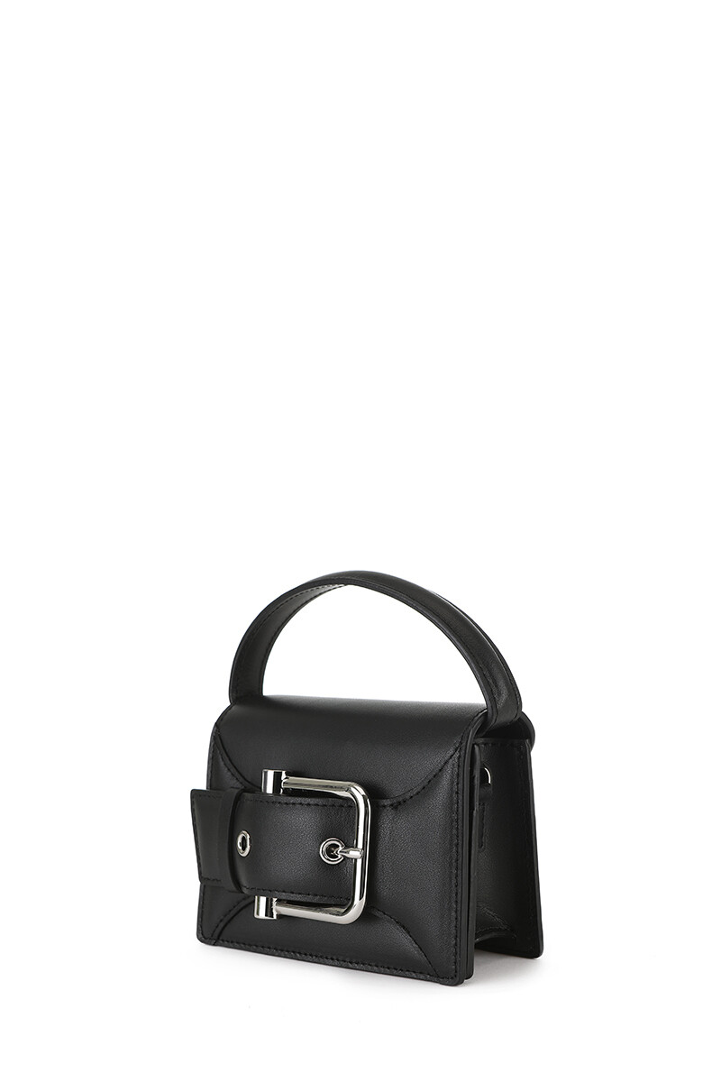 MINI CARTERA DE CUERO Negro