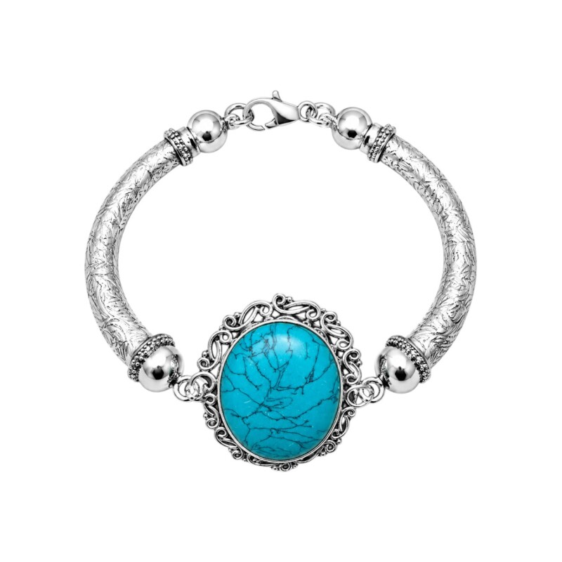 Pulsera Vintage - Plata 925 - Turquesa - PU4029 conpiedra