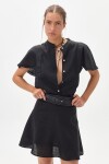 Falda Alu en Lino Negro