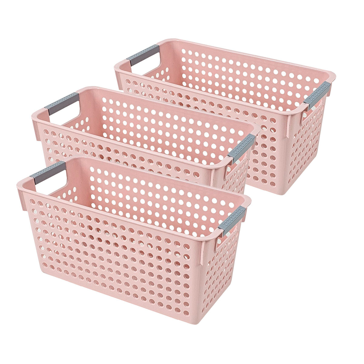 Set x3 Cesto calado angosto M 35 x 16,5 x 16 - ROSADO 