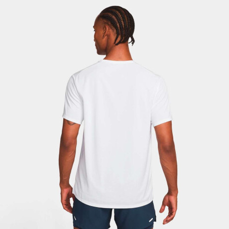 Remera Nike Dri-Fit Uv Miler Run Energy Manga Corta de Hombre Blanco