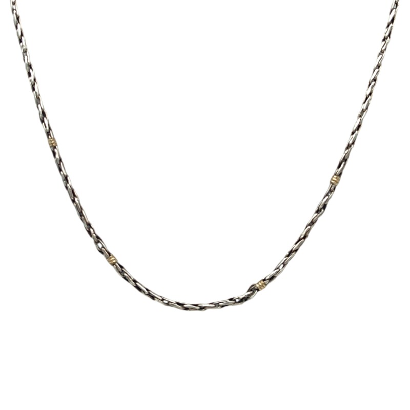 Cadena Eslabón Singapur - Plata y Oro - Sin piedra - CD5054 Sinpiedra