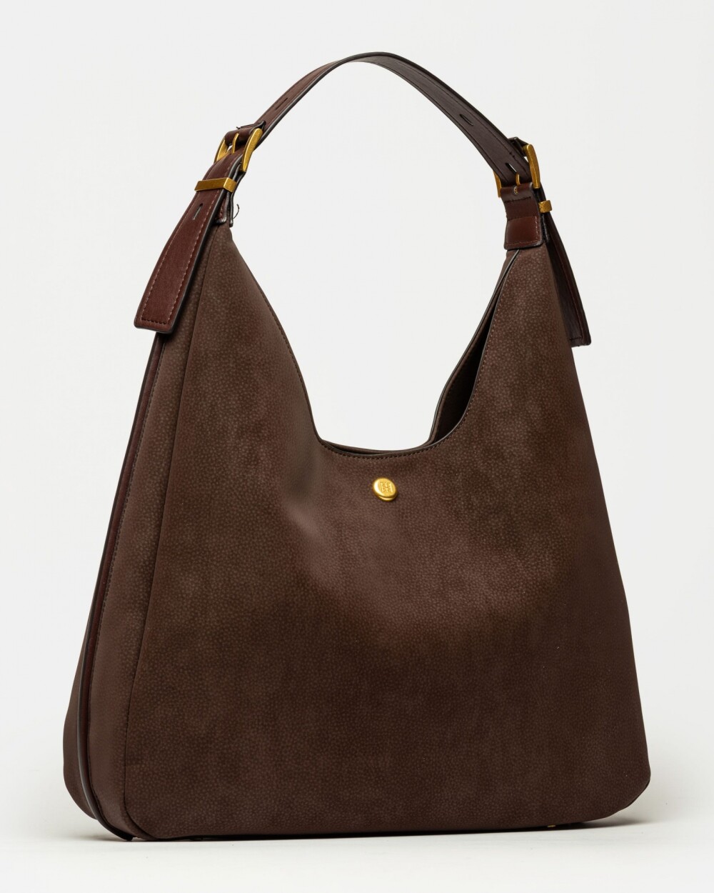 Bolso Raw en efecto gamuza Marron