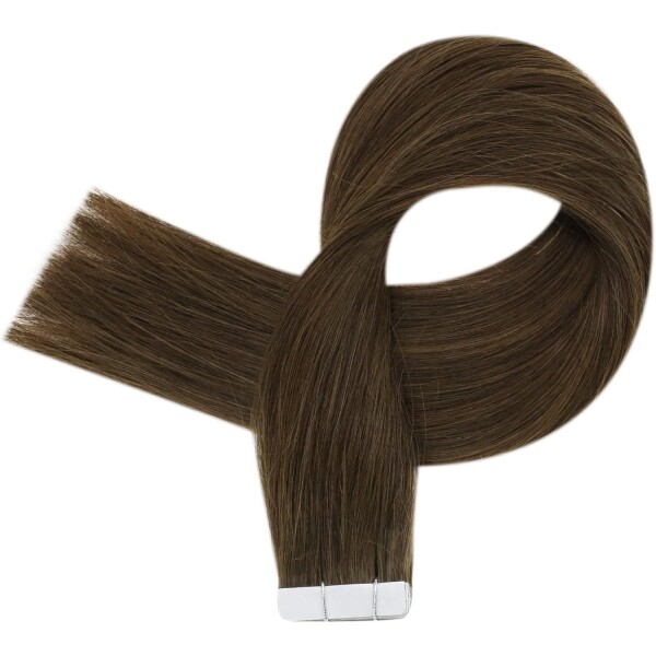 Extensiones Adhesivas Cabello Pelo Natural 20ud 60cm Largo Color Variante Castaño