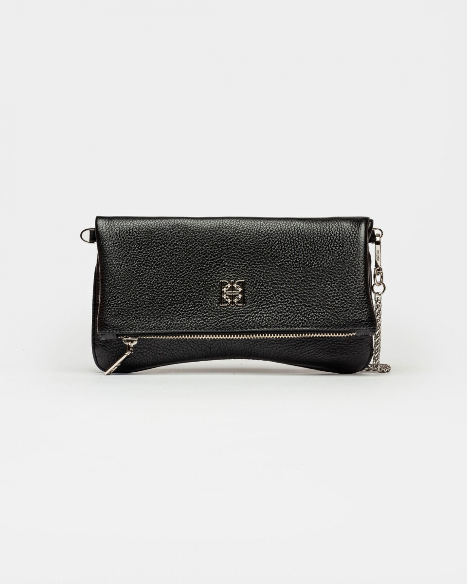 Mini bag Curve en cuero graneado - Negro 